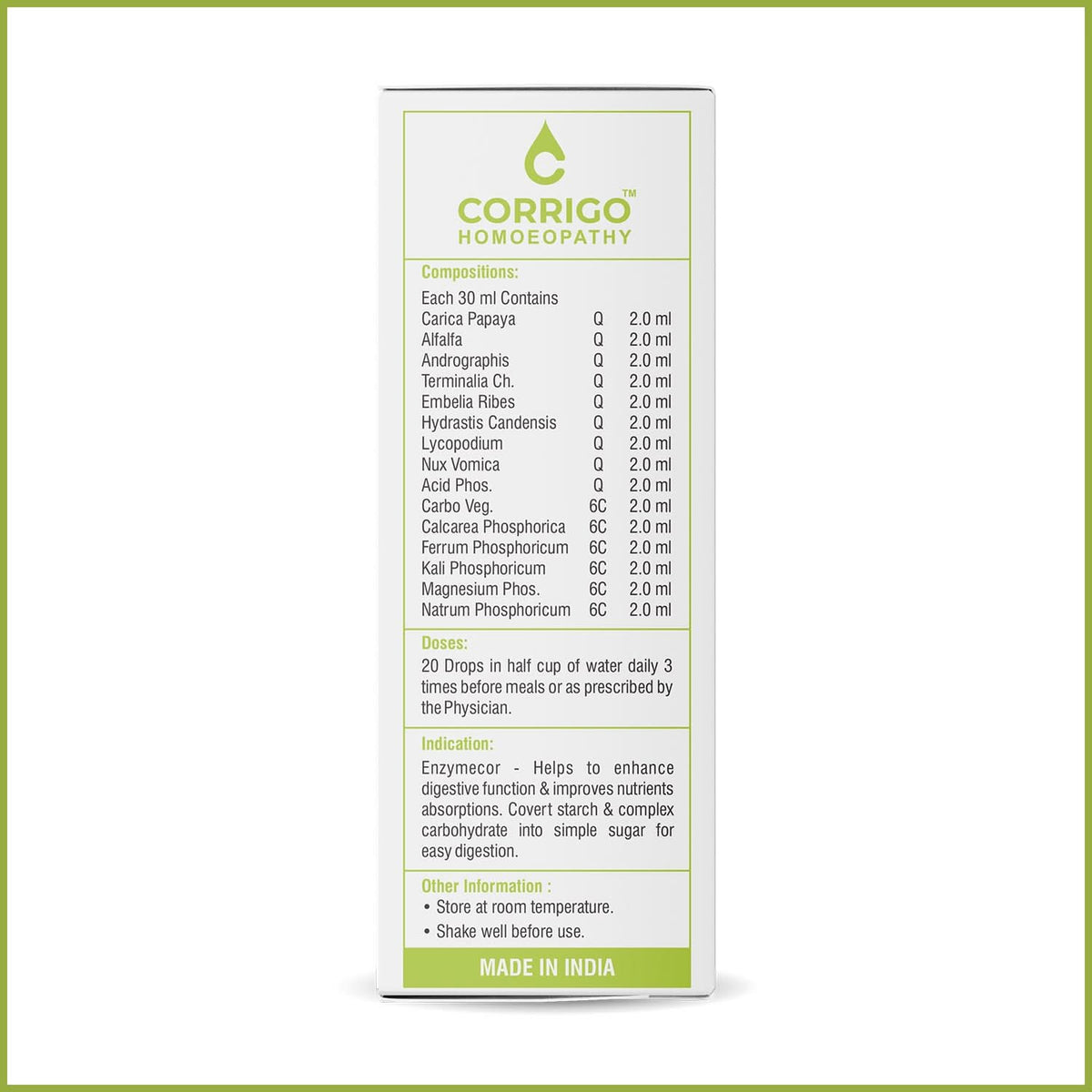 CORRIGO Enzymecor Homeopathic Enzyme Drops