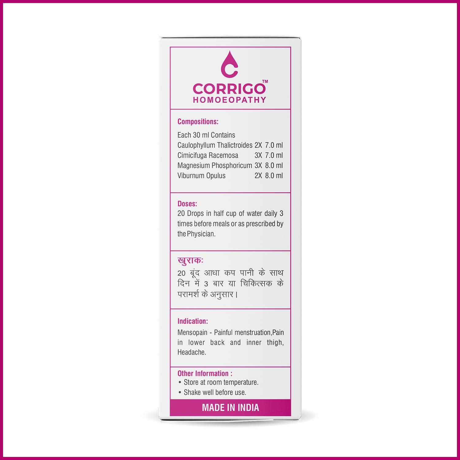 Mensopain Drops - Corrigo Homoeopathy
