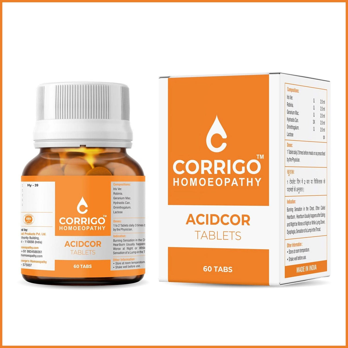 CORRIGO Acidcor Tablets - Homeopathy Medicine for Acidity and Acid Reflux