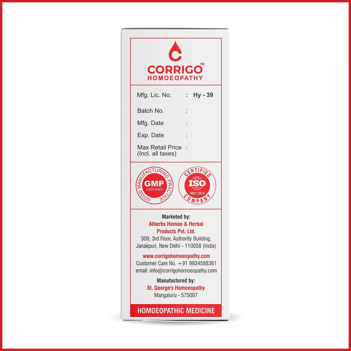 CORRIGO Homeopathy Medicine for Bleeding Piles and Hemorrhoids