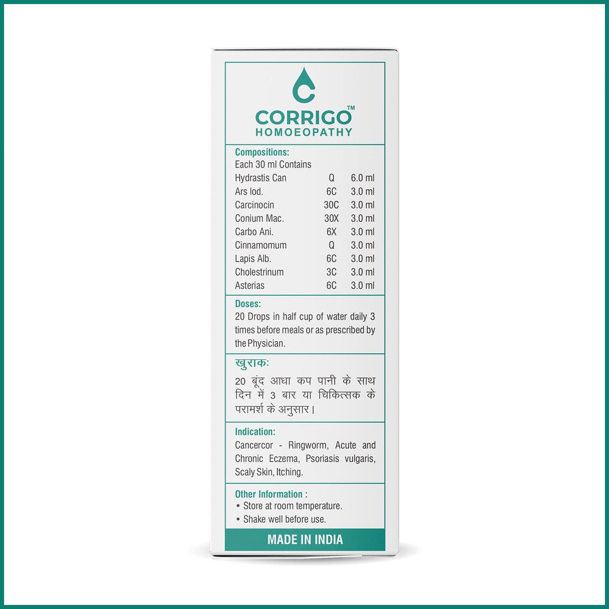 CORRIGO Cancercor Homeopathy Drops for Complementary Care