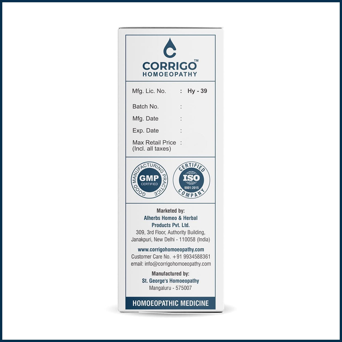 CORRIGO Hair Fall Homeopathic Drops for Hair Shedding