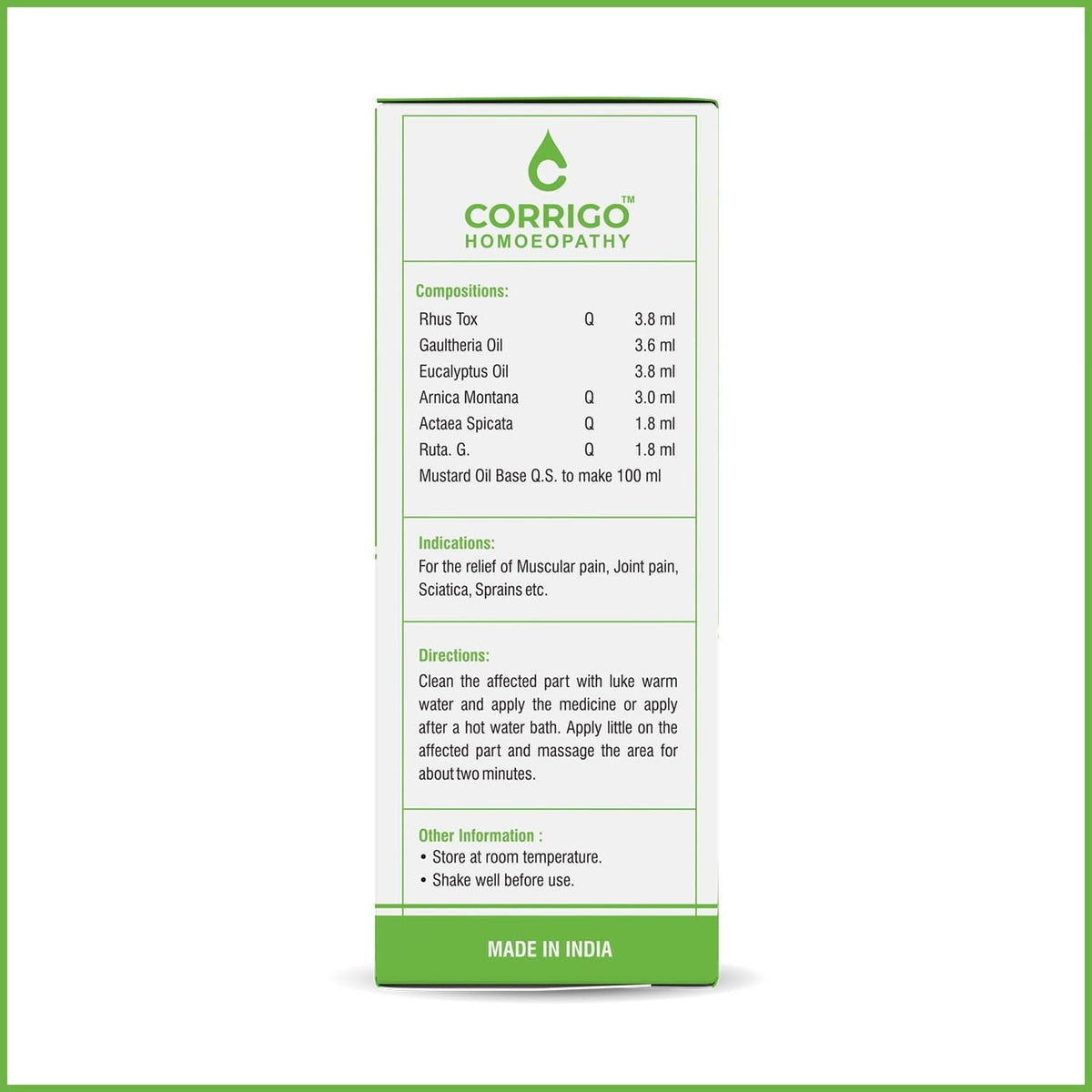 CORRIGO Orthocor Oil for Arthritis and Muscle Discomfort